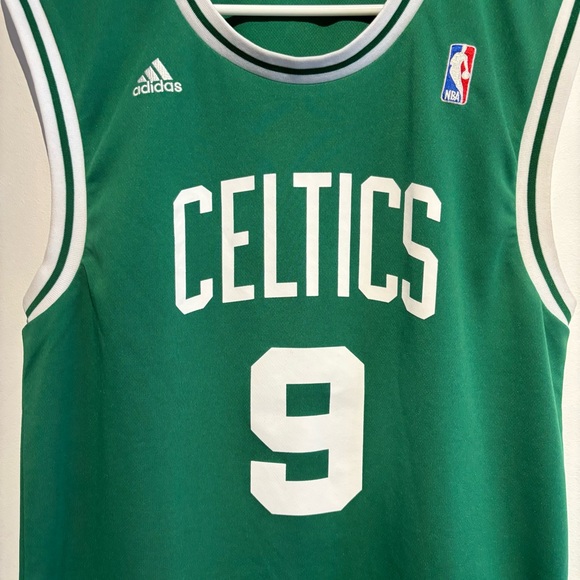 Boston Celtics Rajon Rondo Jersey #9 Away Green Basketball Vintage NBA Adidas - Picture 4 of 13